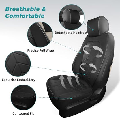 for Honda CRV Seat Covers Custom Fit 2017 (Black / CR-V 2017-2022)