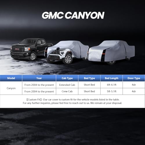 Canyon Truck Cover (W.Fit GMC Canyon(2004-2026)Extended/Crew Cab / White Truck Cover)