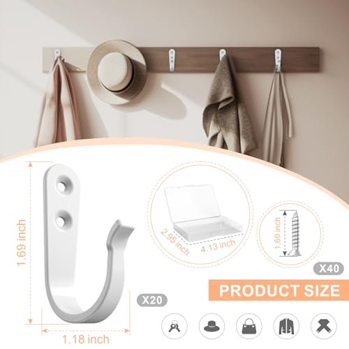 Hook for Hanging (20pcs + White)