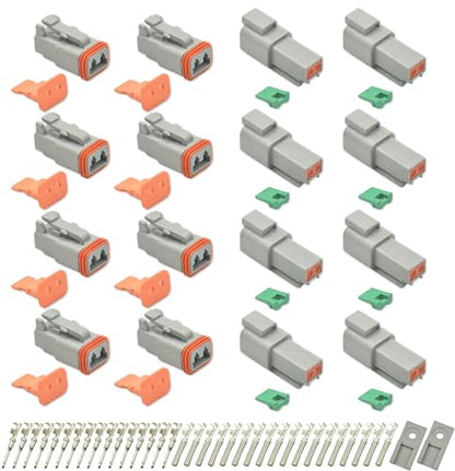 8 Sets 2 Pin DT Waterproof Connector Kit (2PIN-8SET)