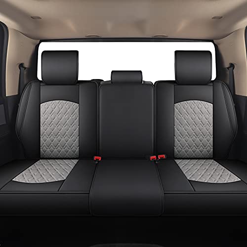 Car Seat Covers for Dodge Ram Full Set (5 PCS Full Set,Black-Grey)