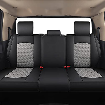 Car Seat Covers for Dodge Ram Full Set (5 PCS Full Set,Black-Grey)