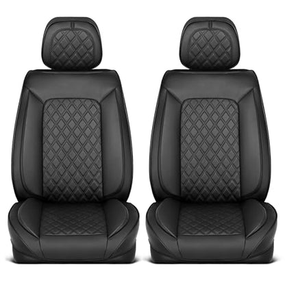 Curated Diamond IV Leather Seat Covers for Cars & SUVs (Black (Diamond IV) / Front Seats)