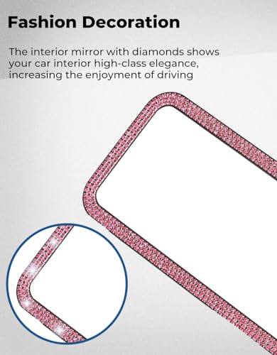Car Rear View Mirror (Pink)