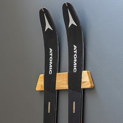 Horizontal Wood Ski Rack Wall Mount (Large)