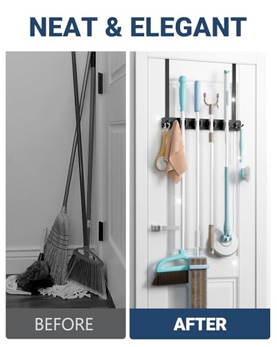 Broom Holder Door Mount (Black)