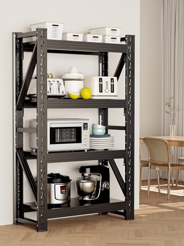 4 Tier Storage Shelves (Black / 48"W*24"D*79"H)