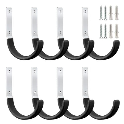 Heavy Duty Steel Garage Hooks (Black 8 Pack)
