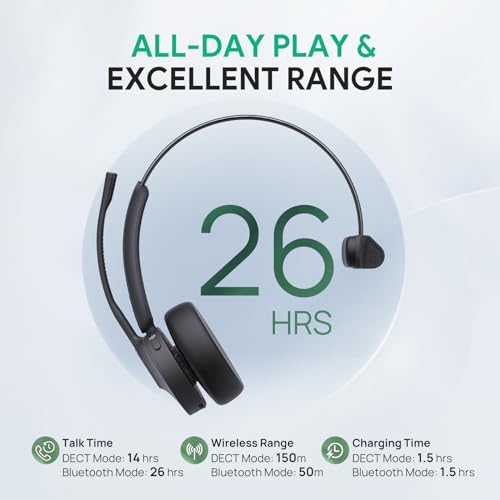 WH64 DECT & Bluetooth Mono UC Zoom Wireless Headset
