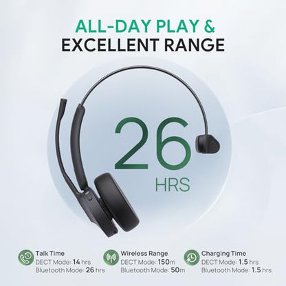 WH64 DECT & Bluetooth Mono UC Zoom Wireless Headset