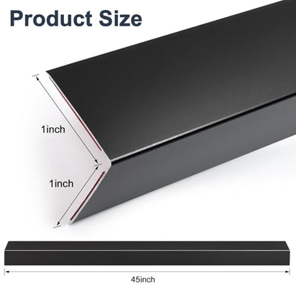 4PCS 45" Black Metal Corner Protectors (4pack-45.0 x 1.0 x 1.0 in / Black)