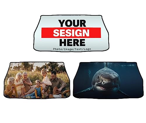 Custom Car Windshield Sunshade Umbrella (UmbrellaStyle-7 / Expanded: 147 × 75 cm, Folded: 33 × 11 cm)