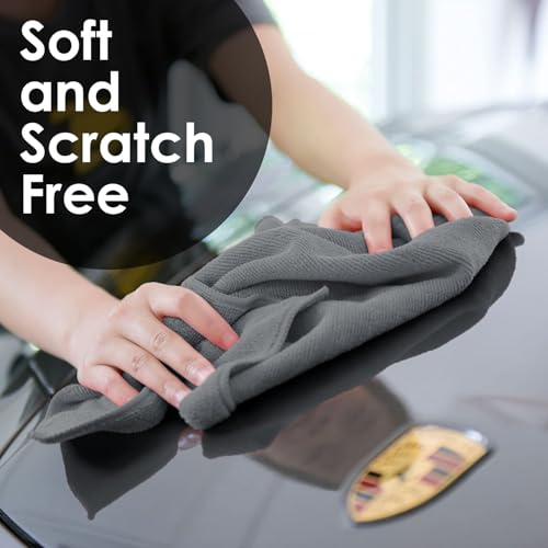 Microfiber Cleaning Cloths (Pack of 48 - 16x16 Inches / Grey)