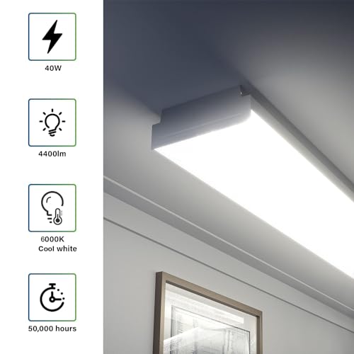 4FT LED Wraparound 40W Shop Lights for Garage (6000K / 40W)
