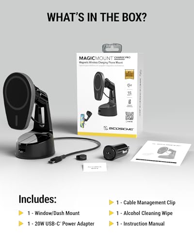 MPQMWD Charge Pro Qi2 MagSafe Charger Car Mount (Window / Dash Suction / Teardrop)