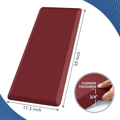0.8" Thick Kitchen Mat Cushioned Anti Fatigue Rug Comfort Floor Mats (Red / 39"L x 17.3"W x 0.8"Th)