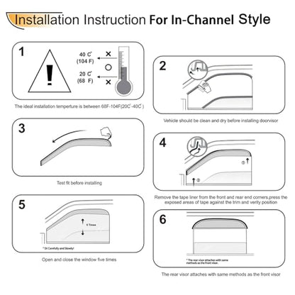 Window Visors Deflector for 2005 (2005-2020 Frontier King Cab(In-Channel))