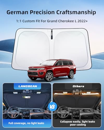 2026 Upgraded Windshield Sun Shade for Jeep Grand Cherokee L 2022 (for Grand Cherokee L 2022+)