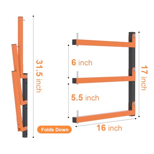 Lumber Rack Wall Mount (Orange / A– 6 Pack, 9-Tier)