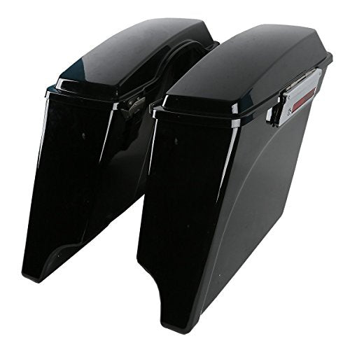 Motorcycle 5" Stretched Saddlebags with Black Conversion Brackets Fit For Harley Softail Deluxe Heritage Softail 1984