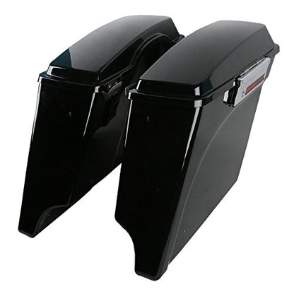 Motorcycle 5" Stretched Saddlebags with Black Conversion Brackets Fit For Harley Softail Deluxe Heritage Softail 1984