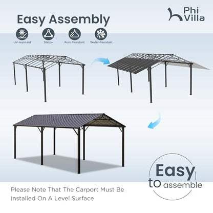 10x20ft Carport Metal Heavy Duty Carports Car Shelter