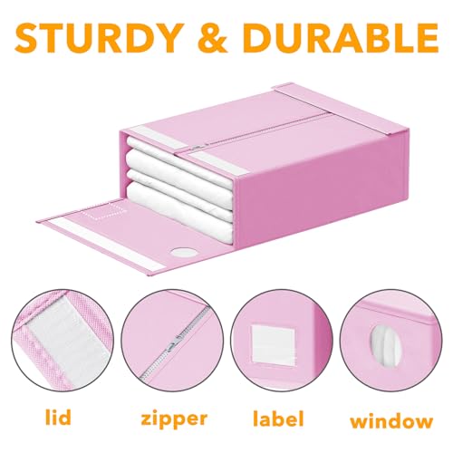 6 Pack Bed Sheet Organizers and Storage (6 Pack / Pink)