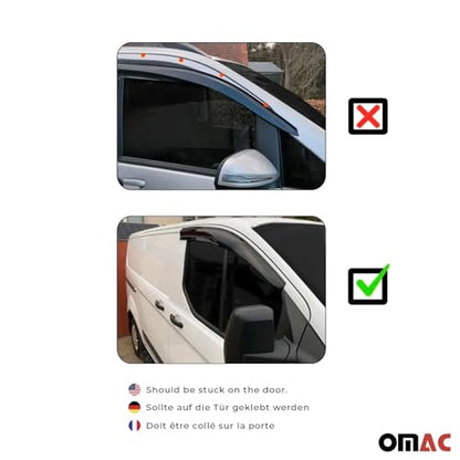 Window Visor Vent Rain Guard Deflector for Honda Civic 2001 (Civic Sedan 2001-2005 / Wind Deflector / Tape-On)
