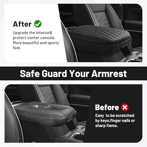Center Console Cover for GMC Sierra (3)19-26|Silverado&Sierra|Bucket Seat,Wavy,+Thick)