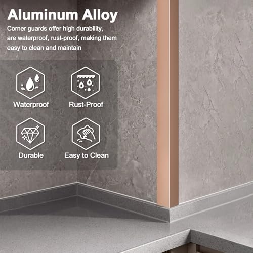 4PCS 45" Aluminum Metal Corner Protectors (4pack-45.0 x 2.0 x 2.0 in / Rose Gold)