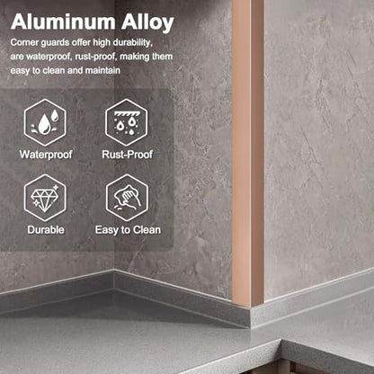 4PCS 45" Aluminum Metal Corner Protectors (4pack-45.0 x 2.0 x 2.0 in / Rose Gold)