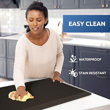 Kitchen Mat Cushioned Anti Fatigue Rug Standing and Comfort Floor Mats (Chocolate / 28"L x 17.3"W x 0.5"Th)