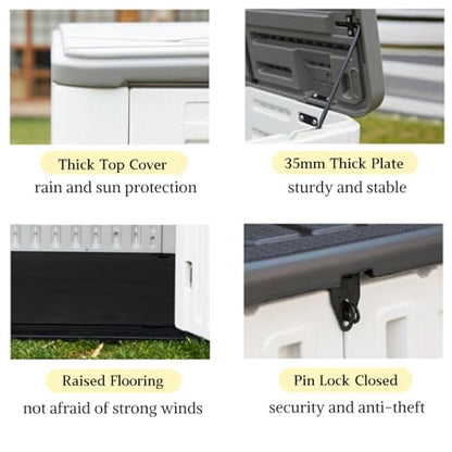 Large 67 Cu.ft Waterproof Storage Shed (White-52 cu ft)