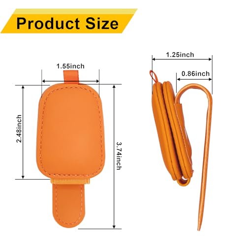 Magnetic Leather Sunglasses Holder for Car (orange)