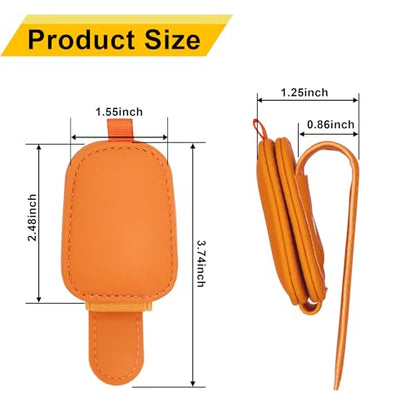 Magnetic Leather Sunglasses Holder for Car (orange)