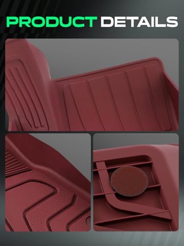 Automotive Floor Mats for Tesla Model Y 2020 (Red / 6-Piece Set)