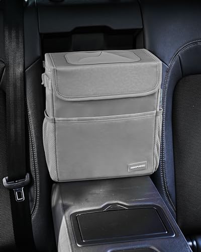 Cute Car Trash Can with Lid (Gray Leopard / 2 Gallons)