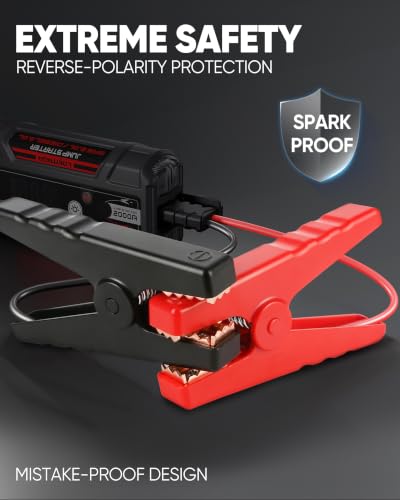 J400 Portable Jump Starter for Upto 8.0L Gas & 6.0L Diesel Engines (Red)