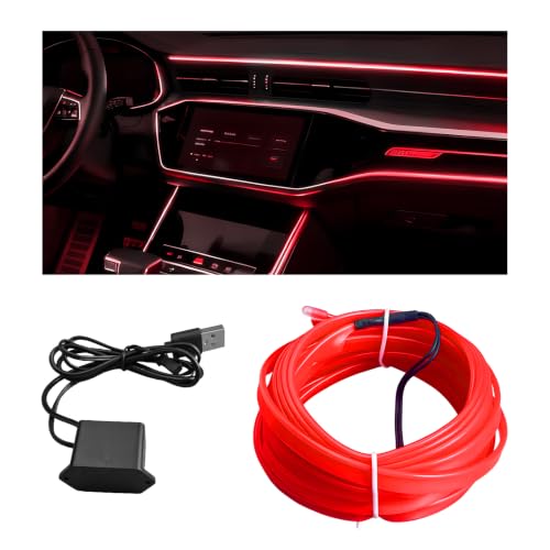 EL Wire Interior Car LED Strip Lights (Red)