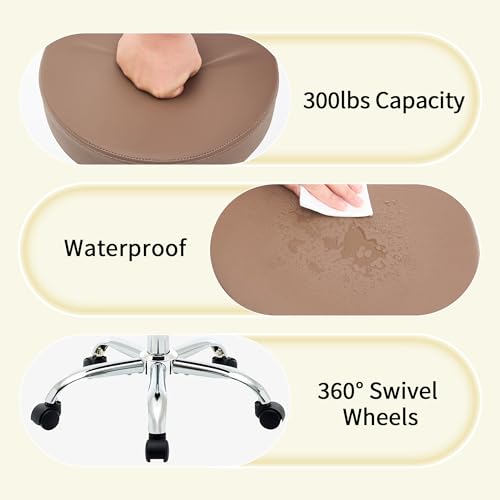 Salon Rolling Chair (Coffee Brown / No Back & Footrest)