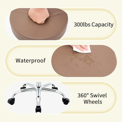 Salon Rolling Chair (Coffee Brown / No Back & Footrest)