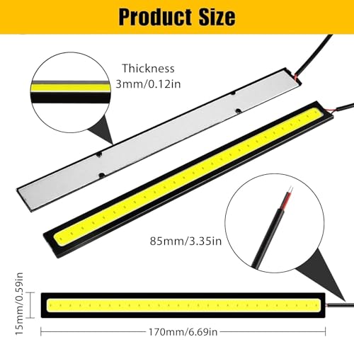 12PCS 12V LED Interior Light Bar (White)