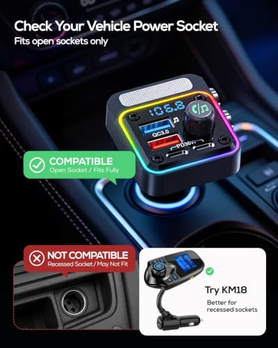 54W Bluetooth 5.3 Car Adapter (A-Black)
