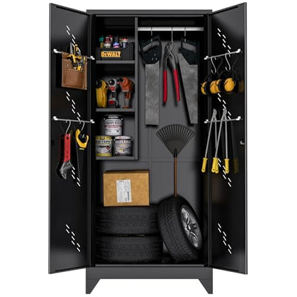 Metal Garage Storage Cabinet (75"h Black)