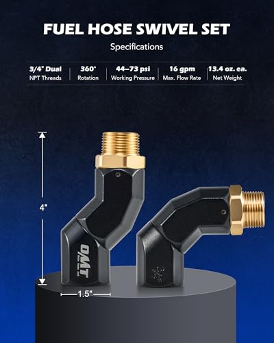OMT 2pcs 3 4" NPT Fuel Hose Nozzle Swivel Kit (2PCS 3/4"NPT / Fuel Hose Nozzle Swivel)