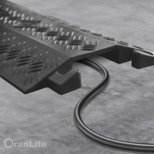 2 Pack 40" Rubber Floor Cable Cover (Black / Wide Width)