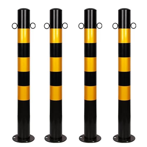 Safety Barrier Bollard for Driveways (Black (4pcs))