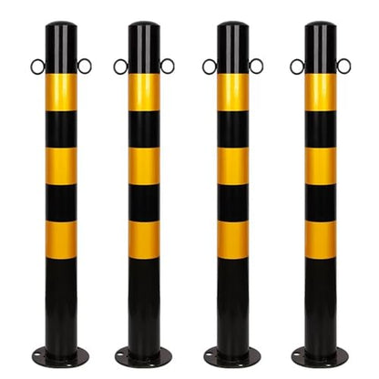 Safety Barrier Bollard for Driveways (Black (4pcs))