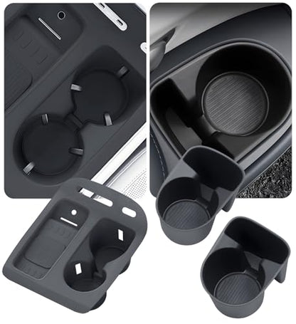1st & 2nd Row Cup Holder Insert & Wireless Charging Protective Mat for Hyundai Palisade 2027 2026 (Cup Holder for 2026-2027 Palisade)