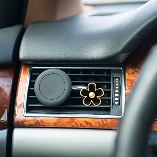 6 Pcs Daisy Vent Clips for Car (Black, / 1 Count (Pack of 6))